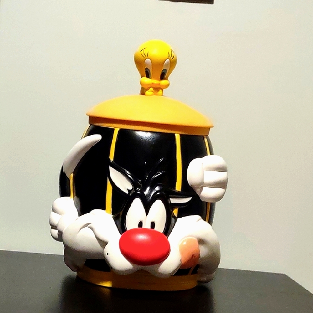 Sylvester & Tweety Bird Cookie Jar 1997 Looney Tunes Warner Bros Applause